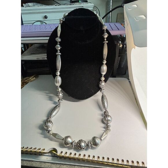 Vintage Chico's Statement Silver Tone Necklace - Picture 5 of 5